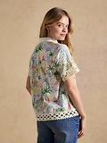 Thumbnail 3 of Joules Women's Isobel Crochet Trim Shirt - Coastal Scene Print