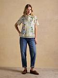 Thumbnail 5 of Joules Women's Isobel Crochet Trim Shirt - Coastal Scene Print