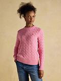 Thumbnail 2 of Joules Women's Classic Cable Cotton Crew Neck Jumper - Pink