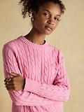 Thumbnail 4 of Joules Women's Classic Cable Cotton Crew Neck Jumper - Pink