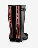 Thumbnail 2 of Hunter Women's Tri-colour Logo Backstrap Tall Wellington Boots - Black