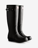 Thumbnail 3 of Hunter Women's Tri-colour Logo Backstrap Tall Wellington Boots - Black