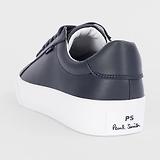 Thumbnail 3 of PS By Paul Smith Men's Coated Leather Amos Trainers - Dark Navy