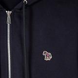 Thumbnail 4 of PS By Paul Smith Men's Cotton Zip-Front Zebra Logo Hoodie - Dark Navy