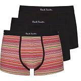 Thumbnail 1 of Paul Smith Men's Organic-Cotton Mixed Stripe 3 Pack Boxer Briefs - Black