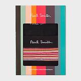 Thumbnail 2 of Paul Smith Men's Organic-Cotton Mixed Stripe 3 Pack Boxer Briefs - Black