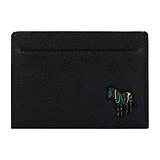 Thumbnail 1 of Paul Smith Men's Pebble-Grain Leather Zebra Card Holder - Black