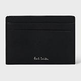 Thumbnail 2 of Paul Smith Men's Pebble-Grain Leather Zebra Card Holder - Black