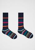 Thumbnail 2 of Paul Smith Men's Striped 3 Pack Socks - Navy