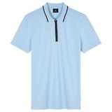 Thumbnail 1 of Paul Smith Men's Zip-Neck Polo Shirt With Contrast Tipping - Light Blue