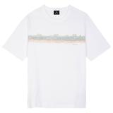 Thumbnail 1 of PS By Paul Smith Men's 'Desert Stripe' Print T-Shirt - White