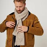 Thumbnail 3 of Peregrine Porter Made In England Ribbed Scarf - Oatmeal