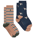 Thumbnail 1 of Joules Men's Kingsbury Socks 2 Pack UK 7-12 - Navy/Camel