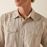 Thumbnail 4 of Ariat Men's Retro Hesper Fitted Snap Shirt - Sandshell Stripe