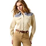Thumbnail 1 of Ariat Women's Horseshoe Western Long Sleeve Shirt - Sand