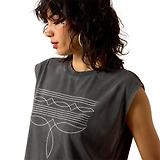 Thumbnail 4 of Ariat Women's Dallas Cropped Sleeveless T-Shirt - Charcoal