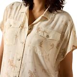Thumbnail 4 of Ariat Women's Badlands Western Shirt - Turtledove Ranchscape