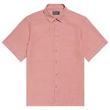 Thumbnail 1 of Oliver Sweeney Men's Somerton Garment Dyed Linen Short-Sleeved Shirt - Rosewood