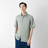 Thumbnail 2 of Oliver Sweeney Men's Somerton 100% Linen Short Sleeved Shirt - Sage