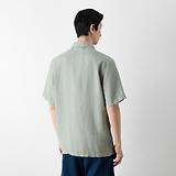 Thumbnail 4 of Oliver Sweeney Men's Somerton 100% Linen Short Sleeved Shirt - Sage