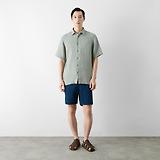 Thumbnail 3 of Oliver Sweeney Men's Somerton 100% Linen Short Sleeved Shirt - Sage