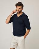 Thumbnail 2 of Peregrine Men's Island Crochet Polo Shirt - Navy