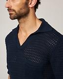 Thumbnail 4 of Peregrine Men's Island Crochet Polo Shirt - Navy