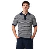 Thumbnail 1 of Peregrine Men's Island Crochet Button Polo Shirt - Navy