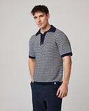 Thumbnail 4 of Peregrine Men's Island Crochet Button Polo Shirt - Navy