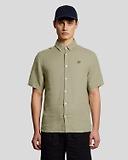 Thumbnail 2 of Lyle & Scott Men's Short Sleeve Linen Shirt - Seagrass
