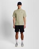 Thumbnail 3 of Lyle & Scott Men's Short Sleeve Linen Shirt - Seagrass