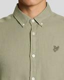 Thumbnail 4 of Lyle & Scott Men's Short Sleeve Linen Shirt - Seagrass
