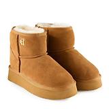 Thumbnail 3 of Holland Cooper Women's Shearling Platform Boots - Tan