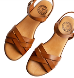 Thumbnail 4 of Penelope Chilvers Women's Heeled Shepherdess Leather Sandals - Tan