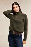 Thumbnail 4 of Holland Cooper Women's Tori Quarter Zip Knit - Forest Green