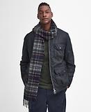 Thumbnail 2 of Barbour New Check Tartan Scarf - Lambswool & Cashmere Mix - Navy/Dark Ginger