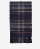Thumbnail 3 of Barbour New Check Tartan Scarf - Lambswool & Cashmere Mix - Navy/Dark Ginger