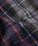 Thumbnail 4 of Barbour New Check Tartan Scarf - Lambswool & Cashmere Mix - Navy/Dark Ginger