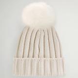 Thumbnail 3 of Woolrich Women's Cashmere Pom-Pom Beanie - Milky Cream
