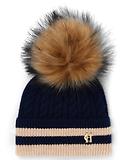 Thumbnail 1 of Holland Cooper Zoe Beanie Bobble Hat - Ink Navy Stripe