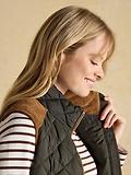 Thumbnail 3 of Joules Women's Braemar Luxe Showerproof Diamond Quilted Gilet - Green