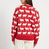 Thumbnail 4 of Joules Women's What The Flock Intarsia Jumper - Red