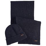 Thumbnail 1 of Barbour Men's Carlton Fleck Beanie & Scarf Gift Set - Classic Navy