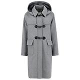 Thumbnail 1 of Barbour Women's Melody Wool Duffle Coat - Light Grey Marl/Onyx Tartan