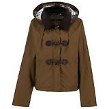Thumbnail 1 of Barbour Women's Myra Waxed Duffle Coat - Bark/Hessian Tartan