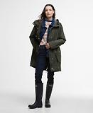 Thumbnail 3 of Barbour Women's Una Showerproof Parka - Olive/Ancient Tartan