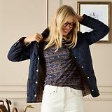 Thumbnail 4 of Joules Women's Quinn Showerproof Diamond Quilted Coat - Navy