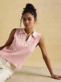 Thumbnail 5 of Joules Women's Janey Collar Cable Knit Tank - Pink