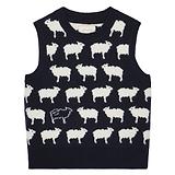 Thumbnail 1 of Joules Women's What The Flock Crew Neck Intarsia Knitted Vest - Navy