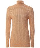 Thumbnail 1 of Holland Cooper Women's Seattle Roll Neck Cable Knit - Dark Camel Marl
